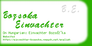 bozsoka einvachter business card